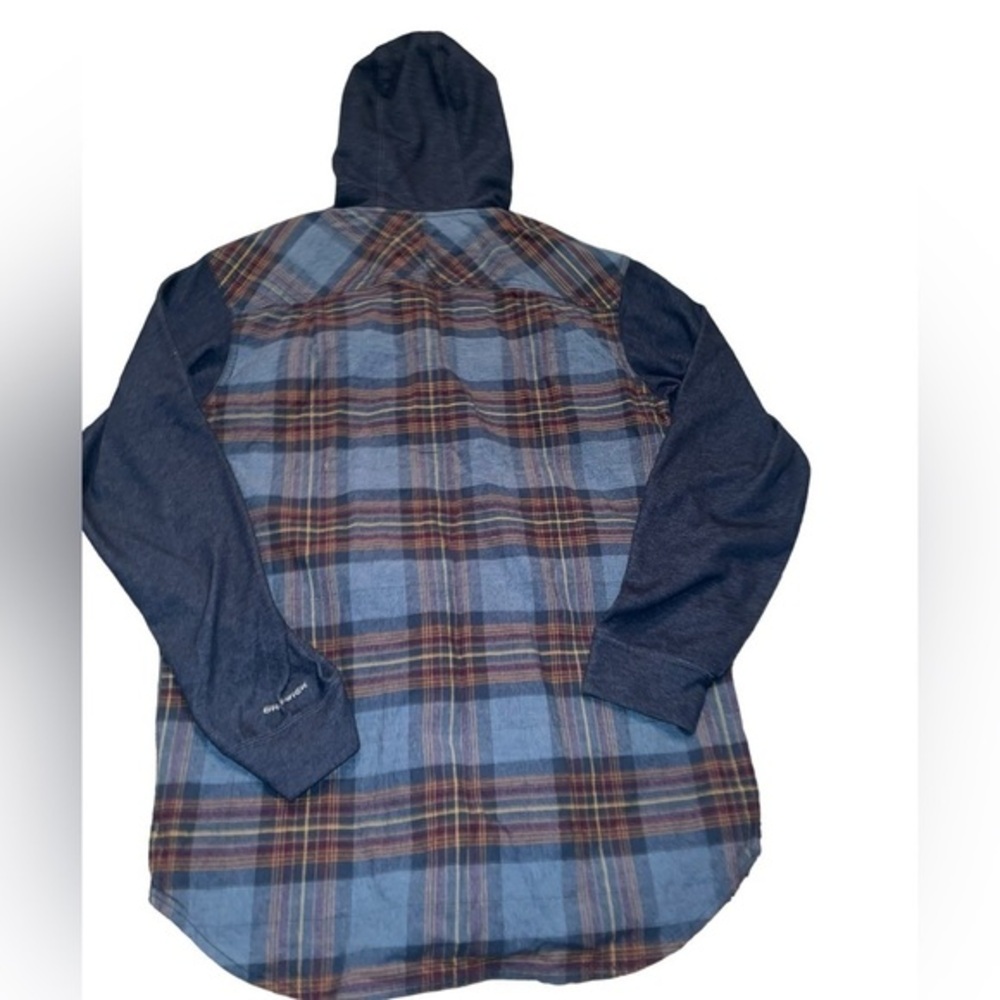 Columbia Plaid Long Sleeve Button Down Hooded Shirt Jacket size Small - Picture 5 of 9